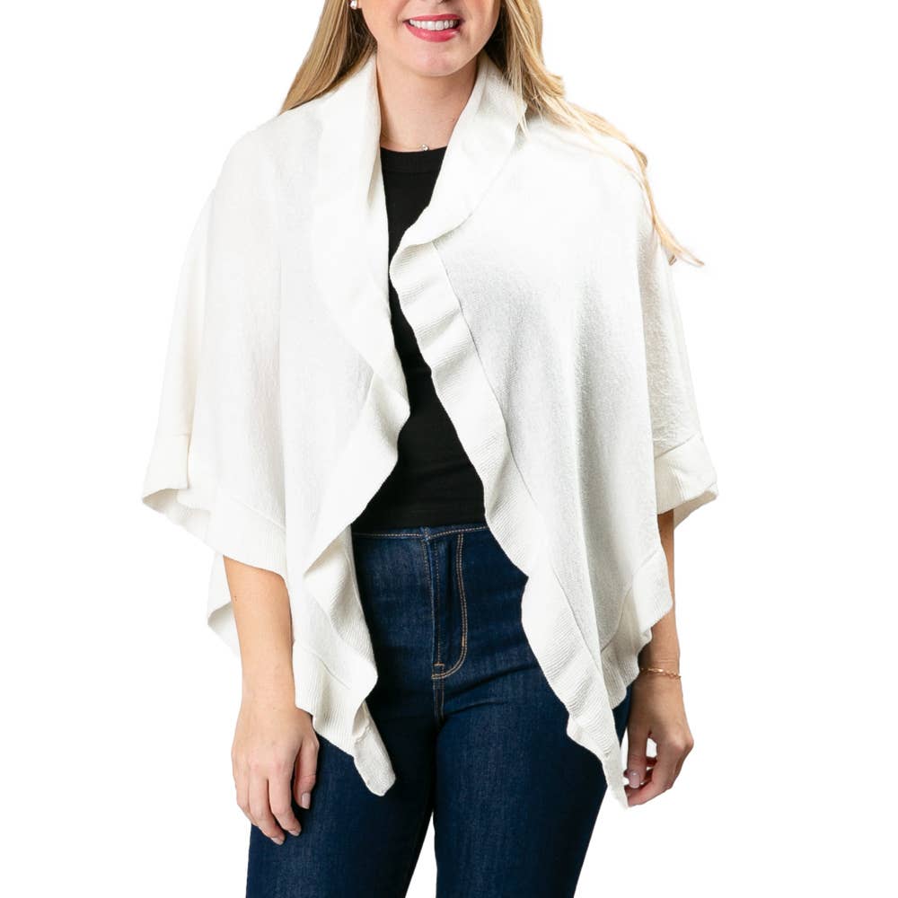 Ava Lightweight Cotton Ruffle Wrap – Year Round Layering