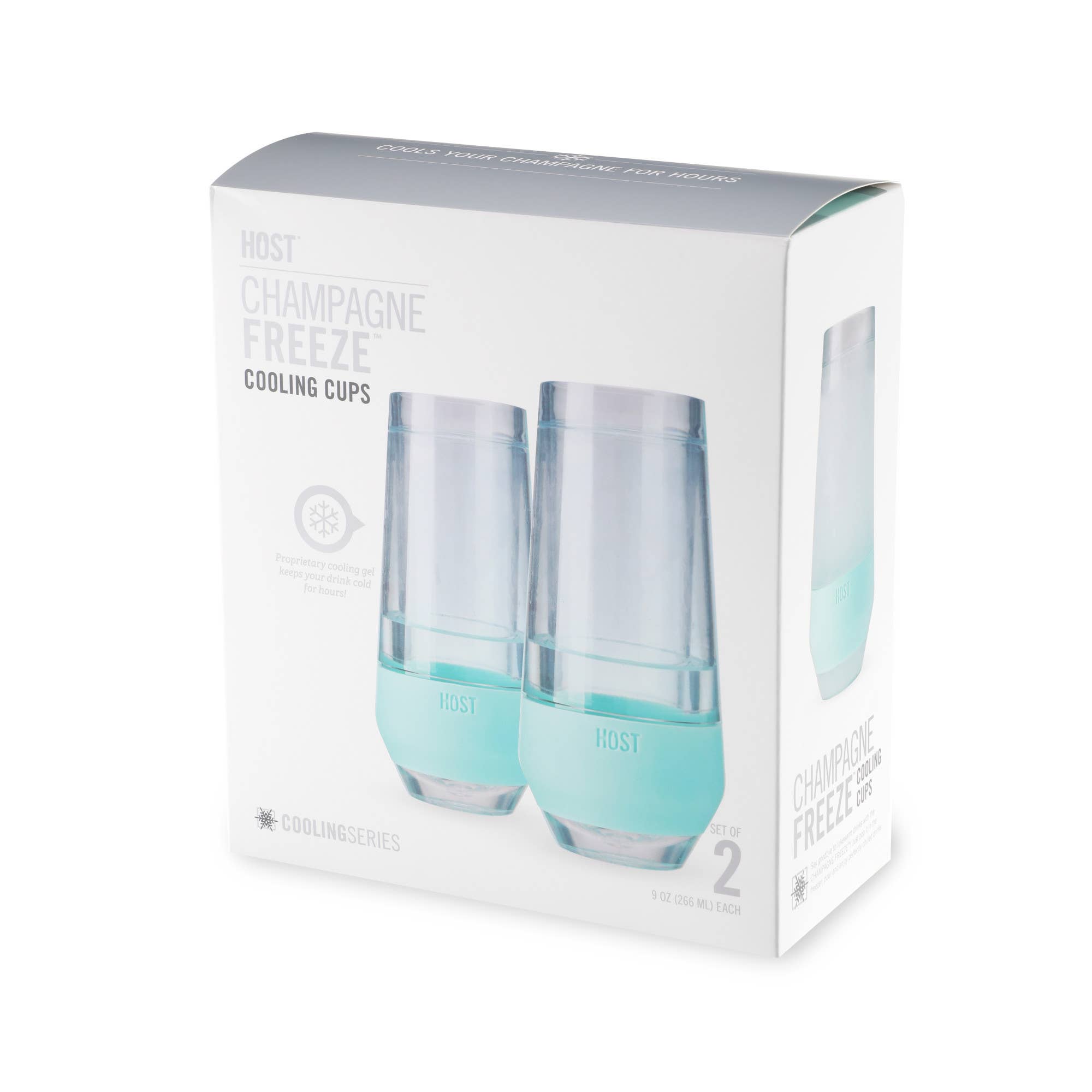 Champagne FREEZE™ Cooling Cups in Seafoam Set of 2