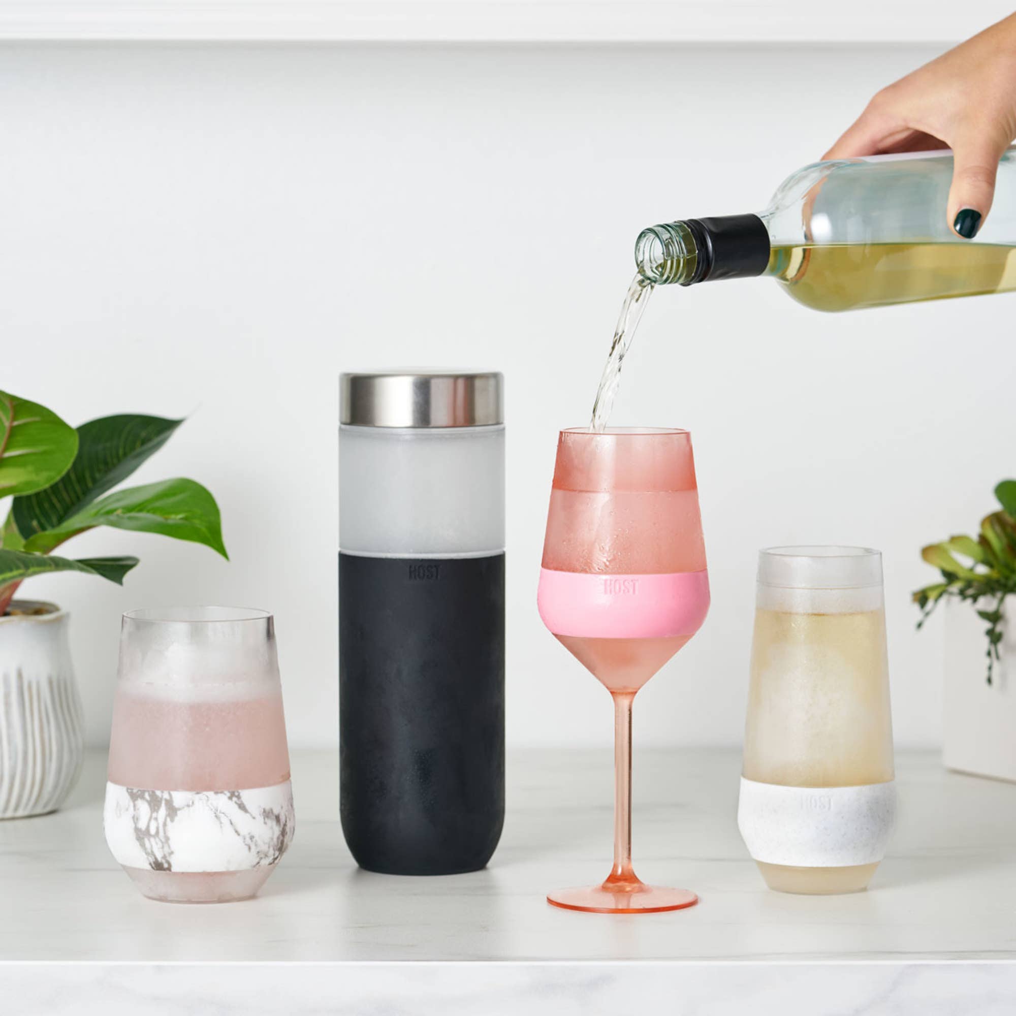 Wine FREEZE™ Stemmed Cooling Cups in Tinted Colors Set of 4