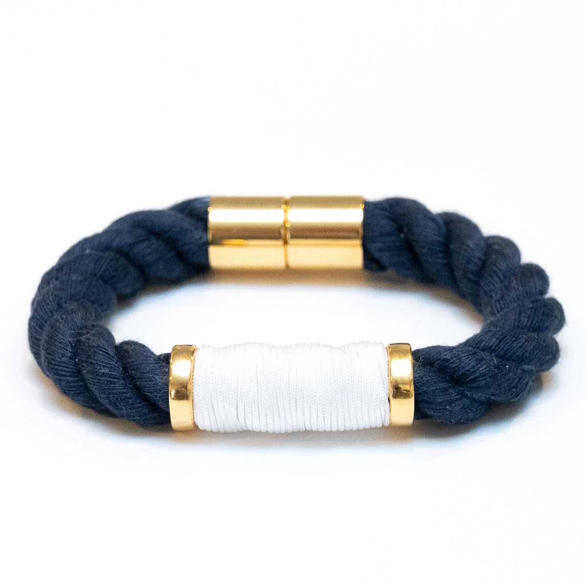 Hanover - Navy/White/Gold - Nautical Rope Bracelet