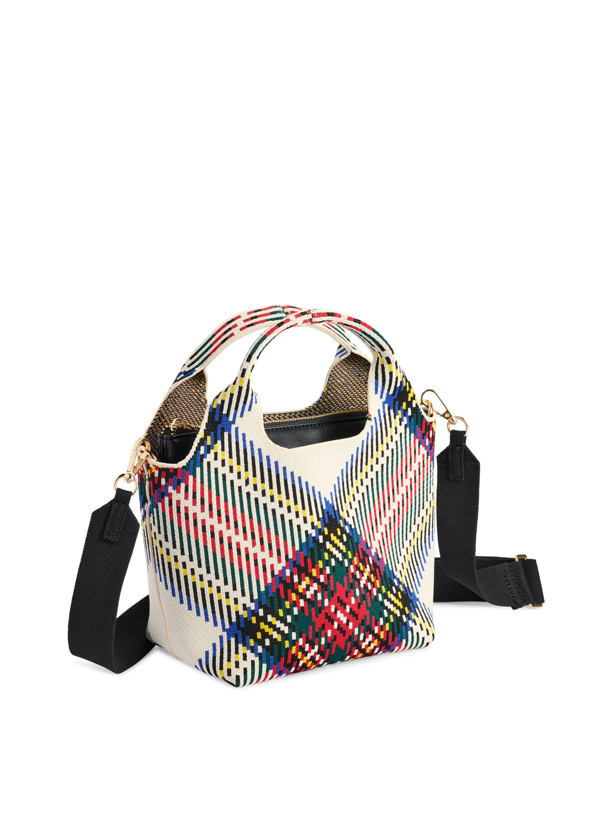 Robbie Mini Tartan Tote in Ivory