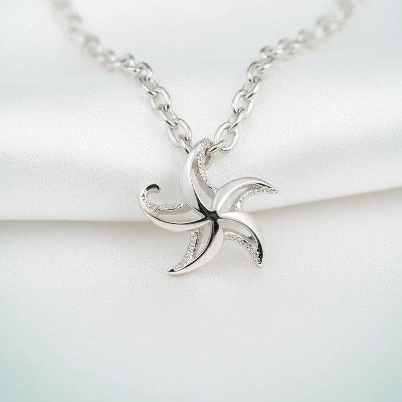 Mini Starfish Necklace - "Starry" – Sterling Silver