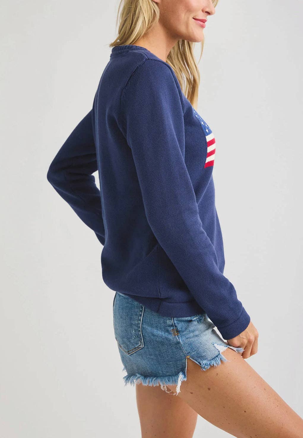 American Flag Sweater in Navy