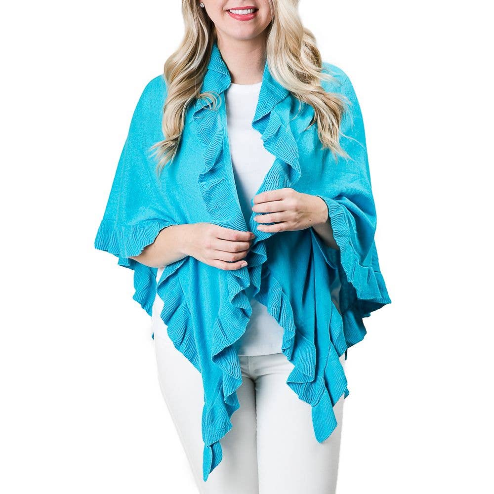 Ava Lightweight Cotton Ruffle Wrap – Year Round Layering