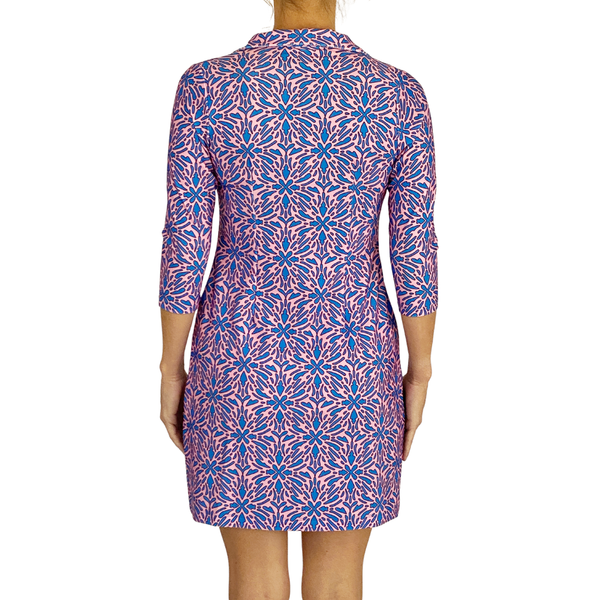 Rockport Dress in Geo Tile Periwinkle and Pink