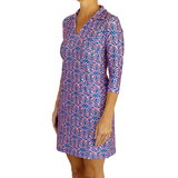 Rockport Dress in Geo Tile Periwinkle and Pink