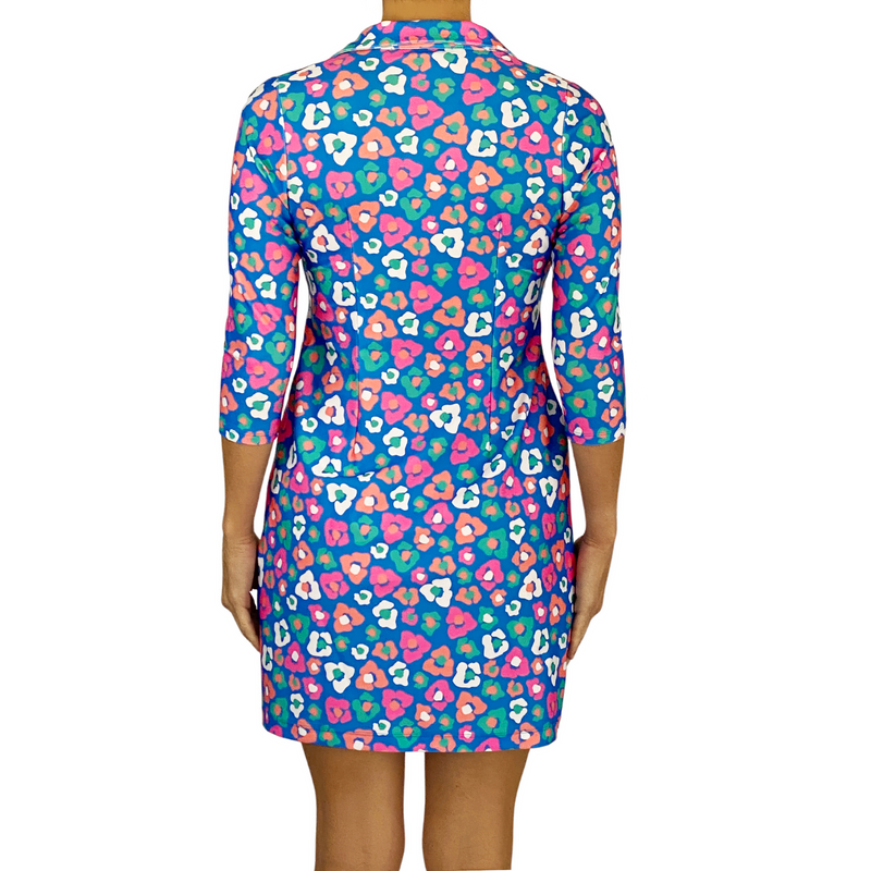 Rockport Dress in Floral Cheetah Royal