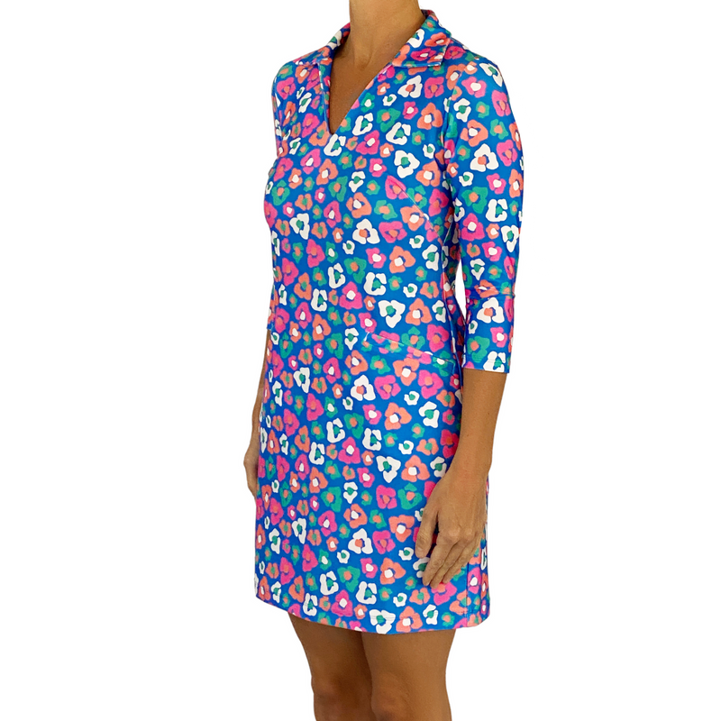 Rockport Dress in Floral Cheetah Royal